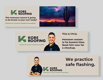Kore Roofing website redesign